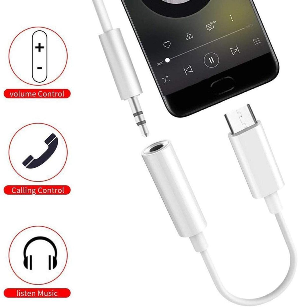 realme Headphone Adaptor (White)