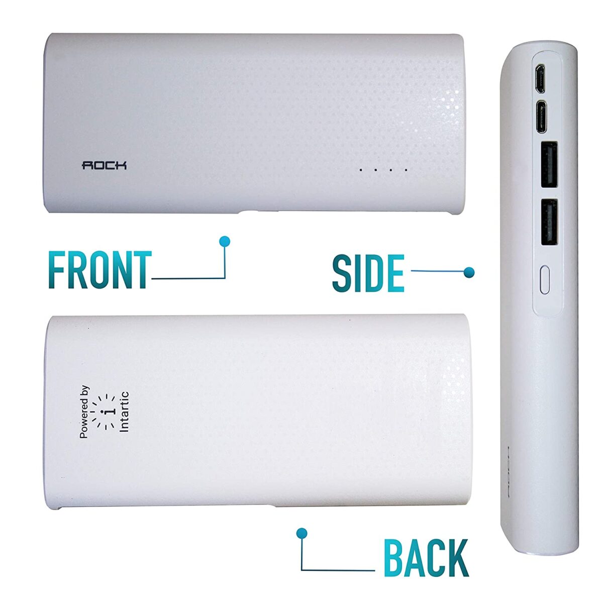 Rock 10000mAH Power Bank (White)